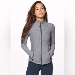 EUC Lululemon Define Jacket Heathered Slate Grey Sz 8 Zipper Pockets Rulu Yoga